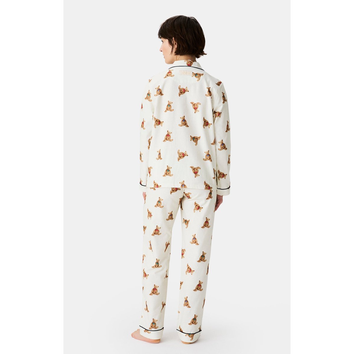 Pyjama boutonné en coton imprimé Old Teddy ivoire, ARTHUR
