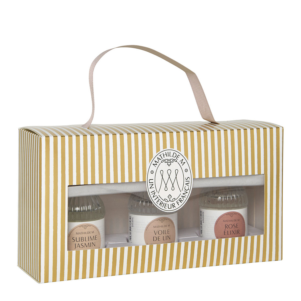 Coffret 3 parfums d'ambiance jaune, MATHILDE M