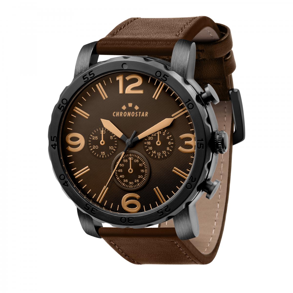 Montre Analogique Casual marron, CHRONOSTAR