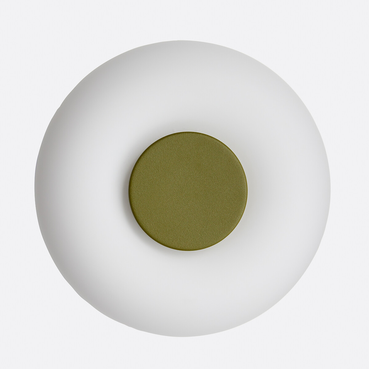 Applique ou plafonnier, en métal fer et opaline, diamètre 21,5 cm, OMER vert, LA REDOUTE INTERIEURS