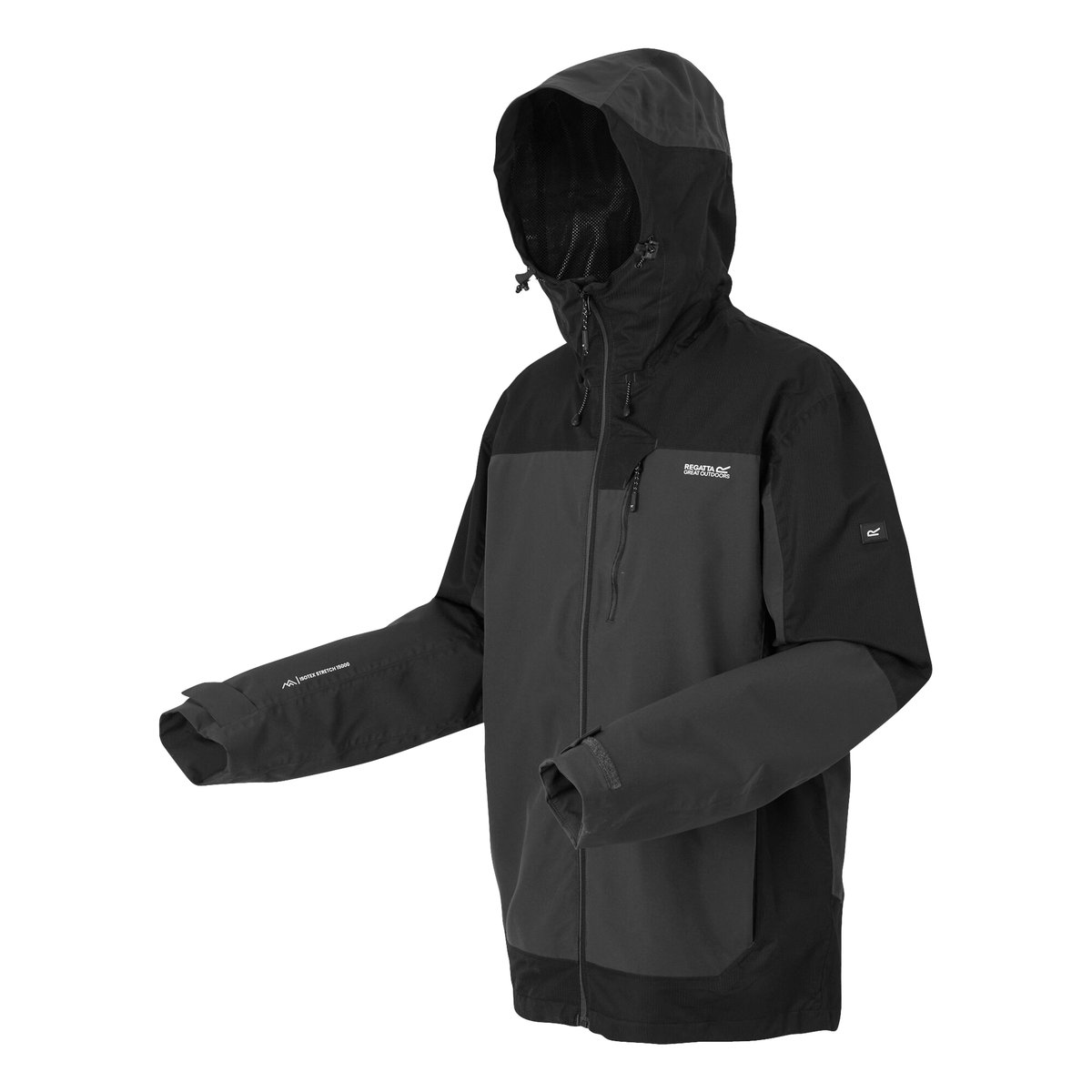 Veste imperméable extensible à capuche HIGHTON noir, REGATTA