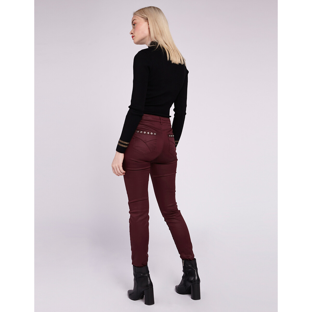 High Neck Buttoned Jumper black, MORGAN