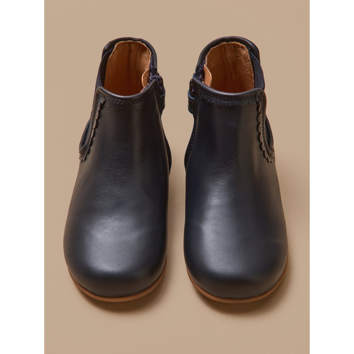 Boots cuir encre, CYRILLUS