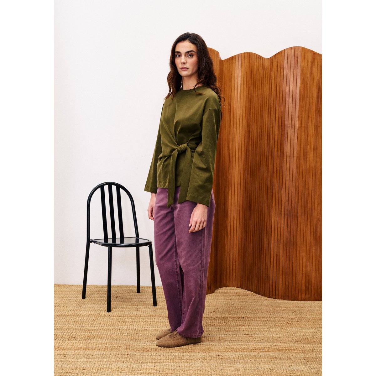 T-shirt en coton ORCHIS vert mousse, FRNCH