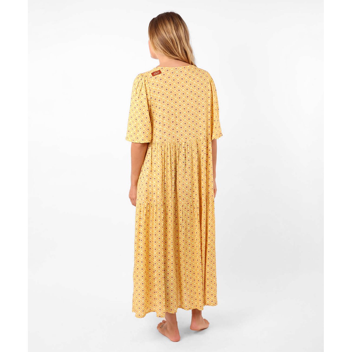 Robe longue imprimée RAVINA ambre, OXBOW