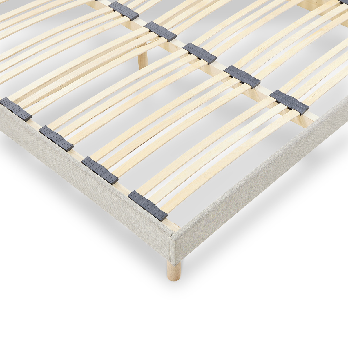 Sommier à lattes en bois Lino 90x190 cm Coloris Beige Livré en kit beige, BELLECOUR