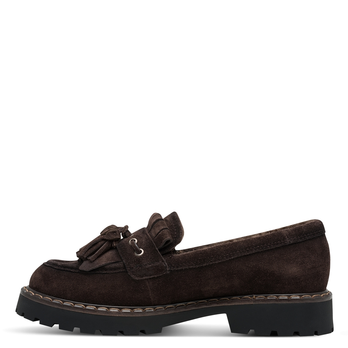 Slipper en cuir marron mocca, TAMARIS