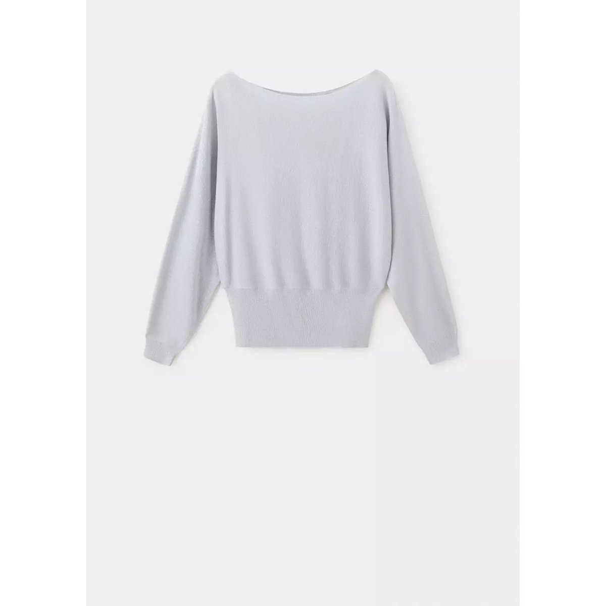 Pull-over Fil textile col bateau argent, MANGO TEEN