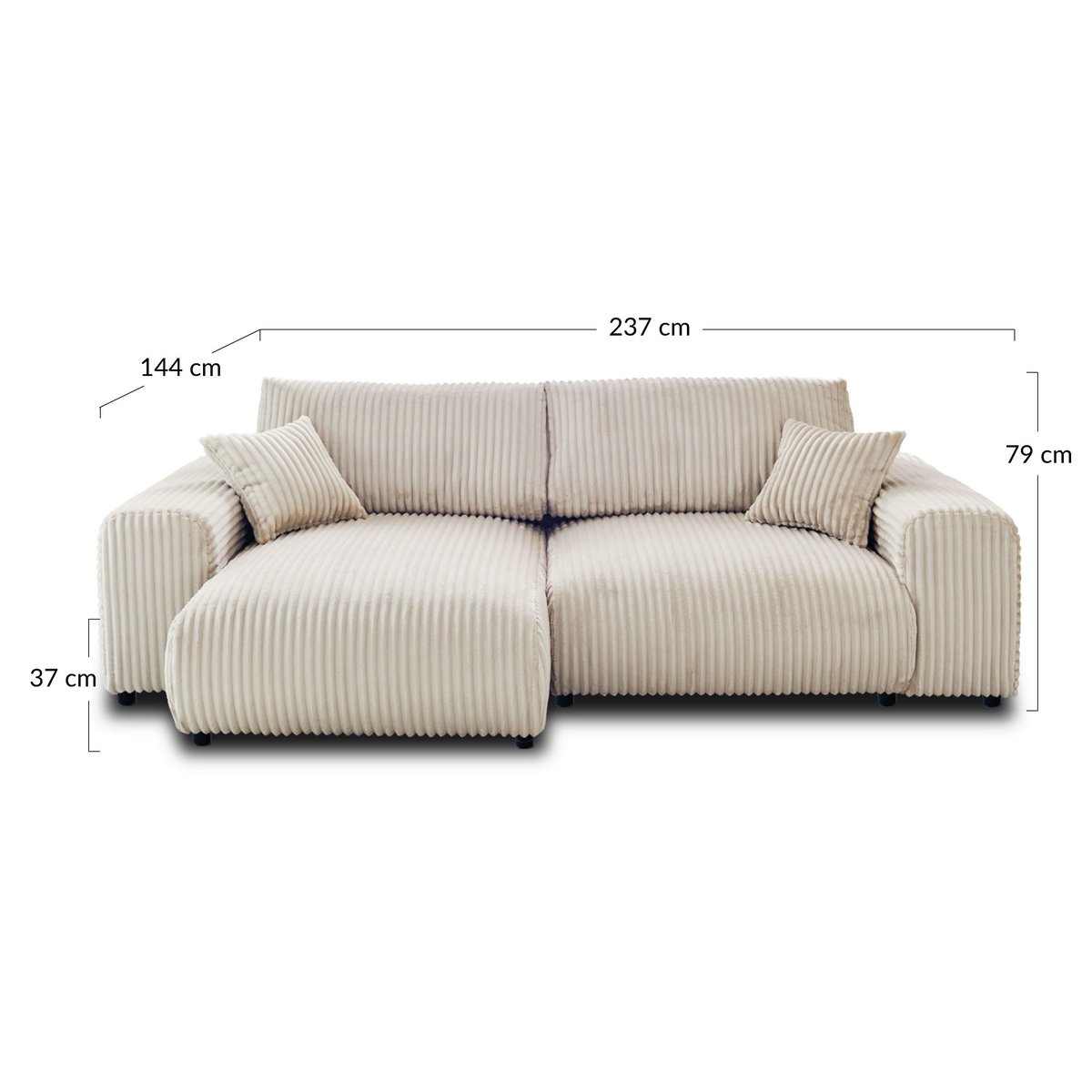Canapé d'Angle réversible 4 places - GARANCE gris clair, BEST MOBILIER