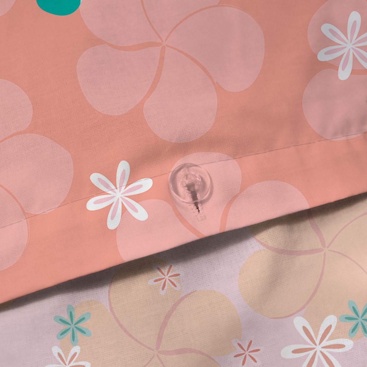 Parure de lit imprimée 100% coton, VAIANA FLEUR rose, DISNEY PRINCESS