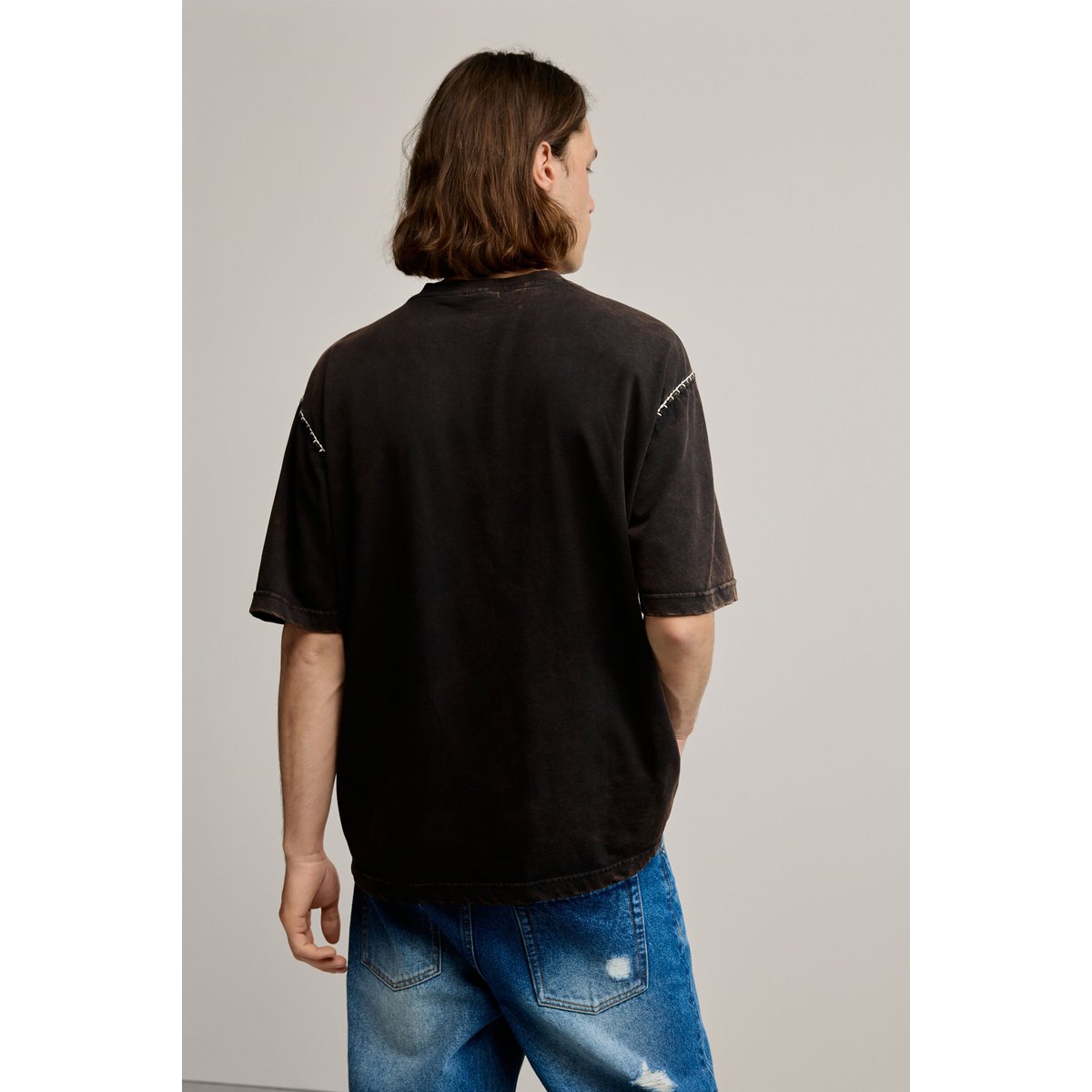 T-shirt uni détail noir, DESIGUAL