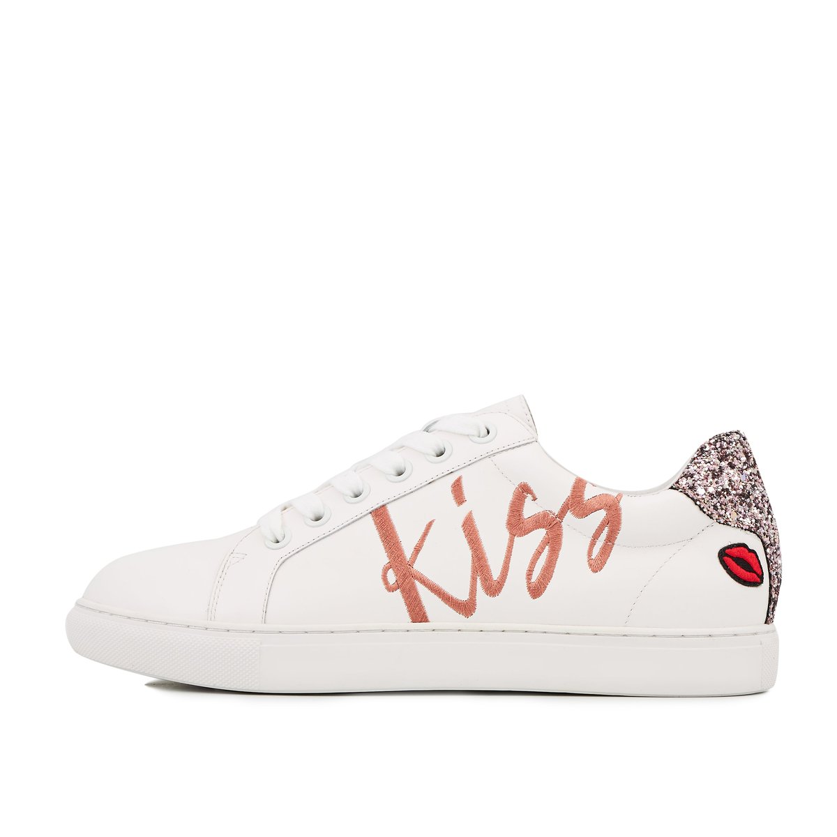 Baskets En Cuir Simone French Kiss blanc, BONS BAISERS