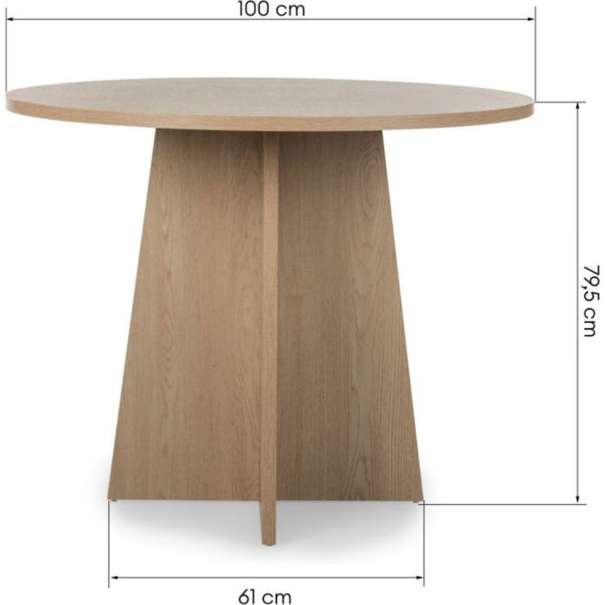 Table à manger ronde effet bois CRANE chêne cremona torro, RECOLLECTION