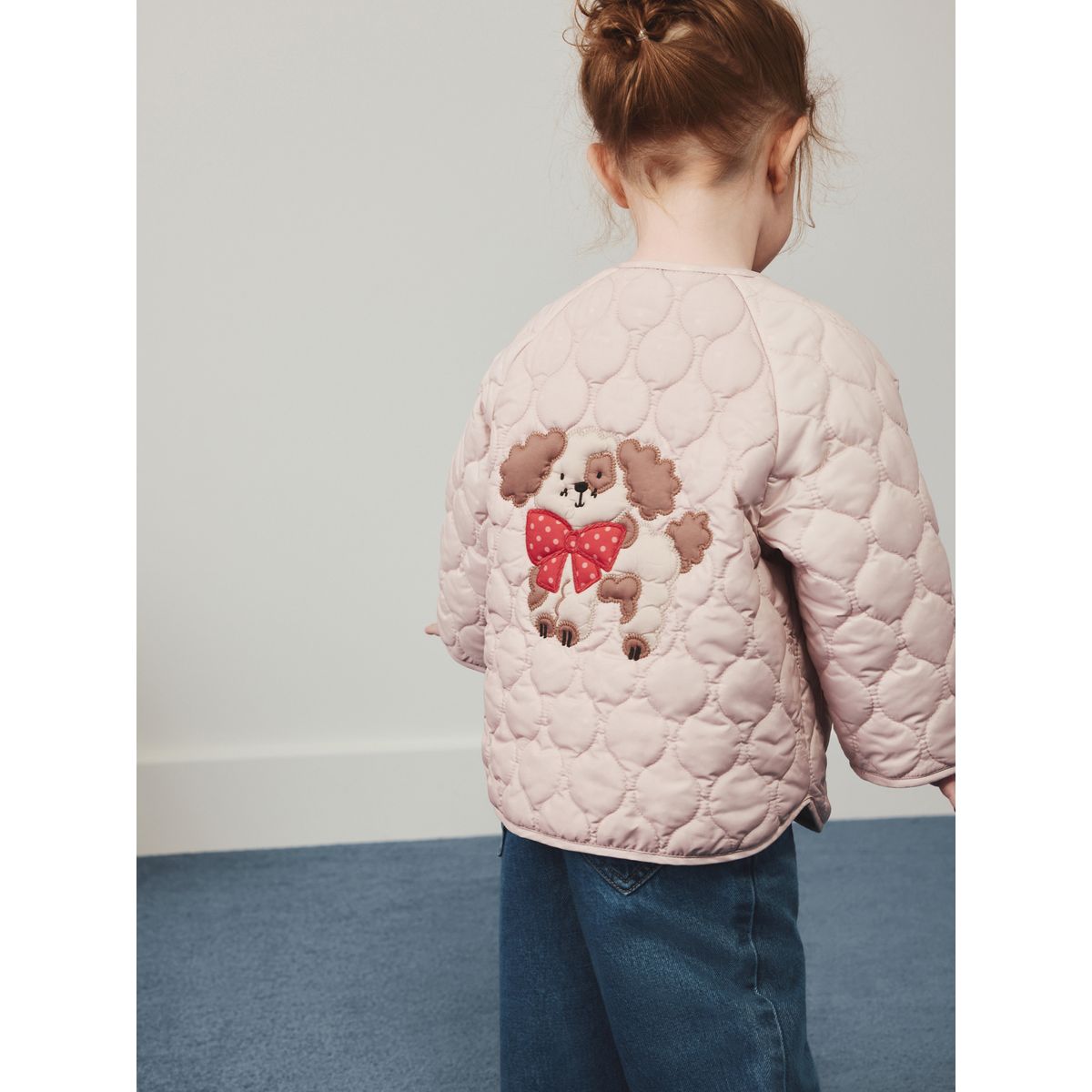 Veste matelassée déperlante applique chien rose, NEXT