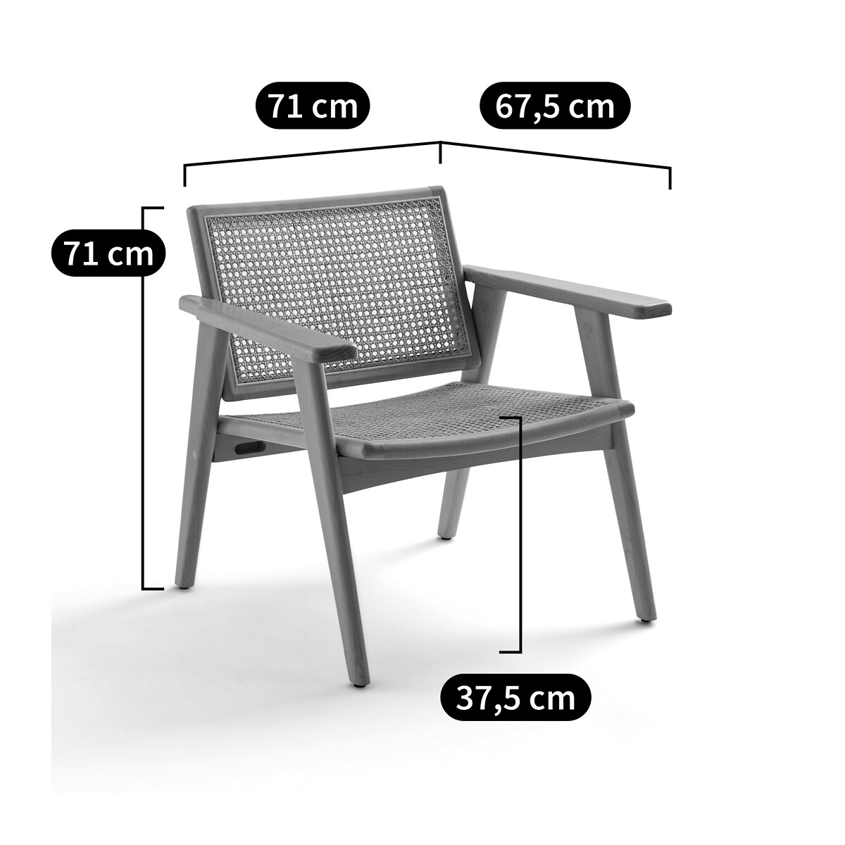 Fauteuil hêtre et cannage, Lons noyer, LA REDOUTE INTERIEURS
