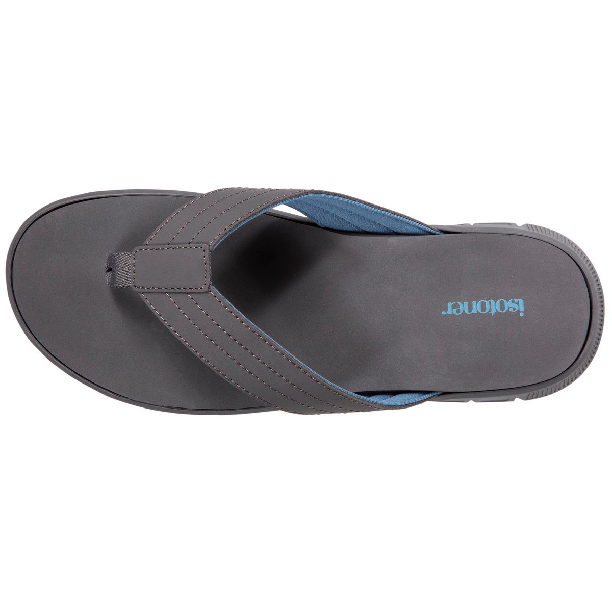 Tongs sandales plage d'été, semelles eva légères et confortable gris, ISOTONER