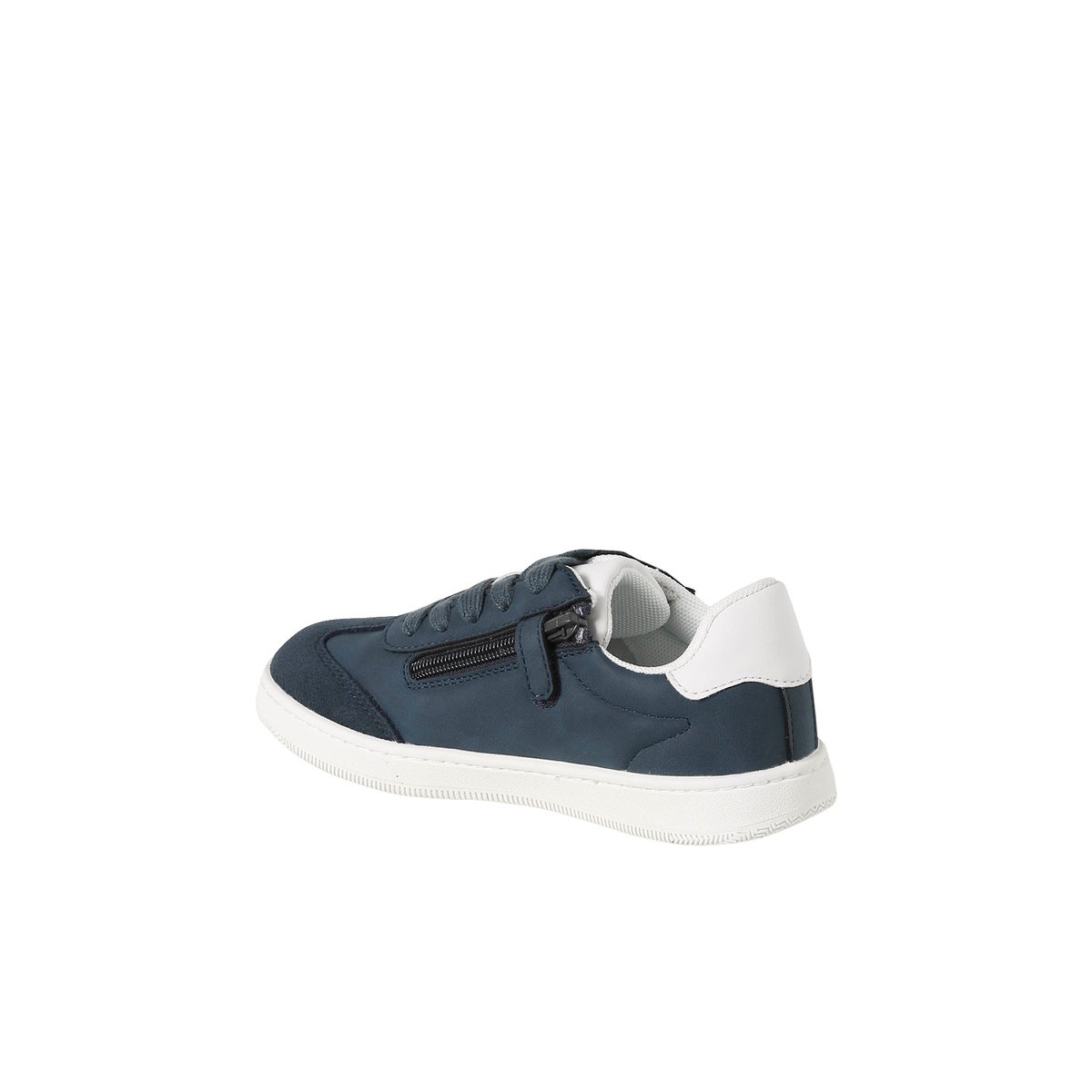 Baskets synthétique zippées et lacets élastiqués marine, VERTBAUDET