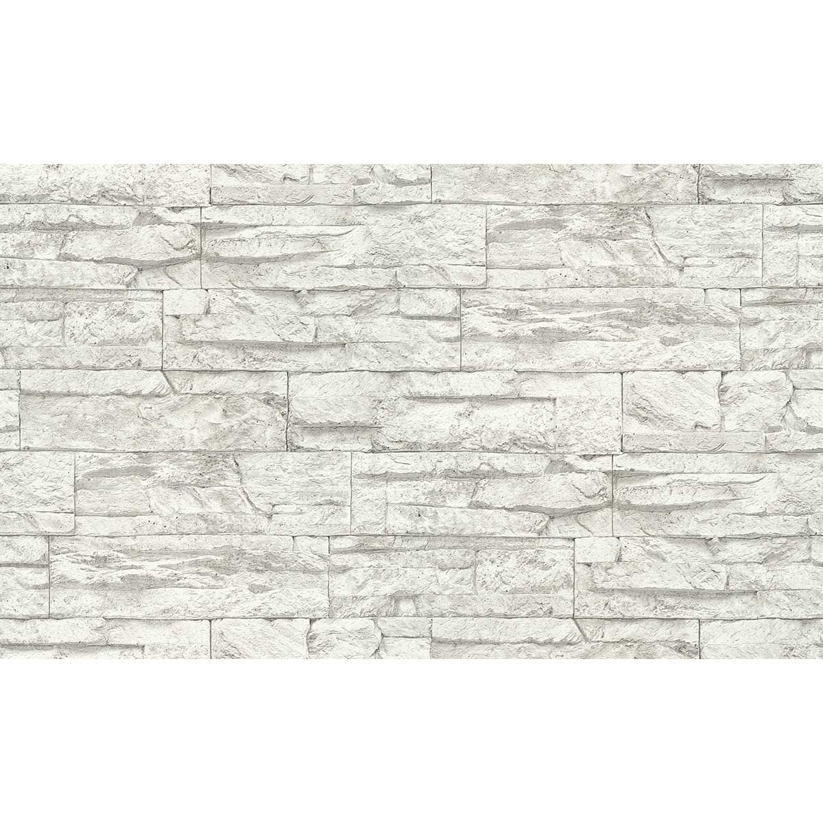 Papier peint Imitation " Pierre de Craie" blanc, HOME MAISON