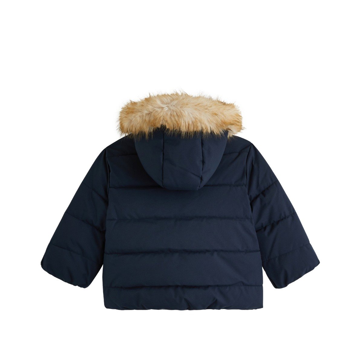 Doudoune enfant imperméable doublée sherpa avec capuche Adèle bleu, PETIT BEGUIN