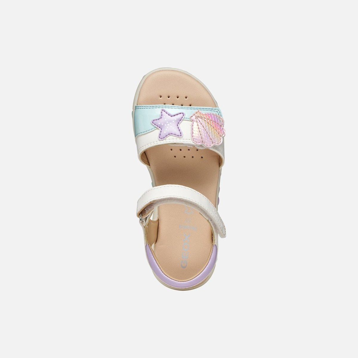 Sandales J SANDAL HAITI blanc/rose clair, GEOX