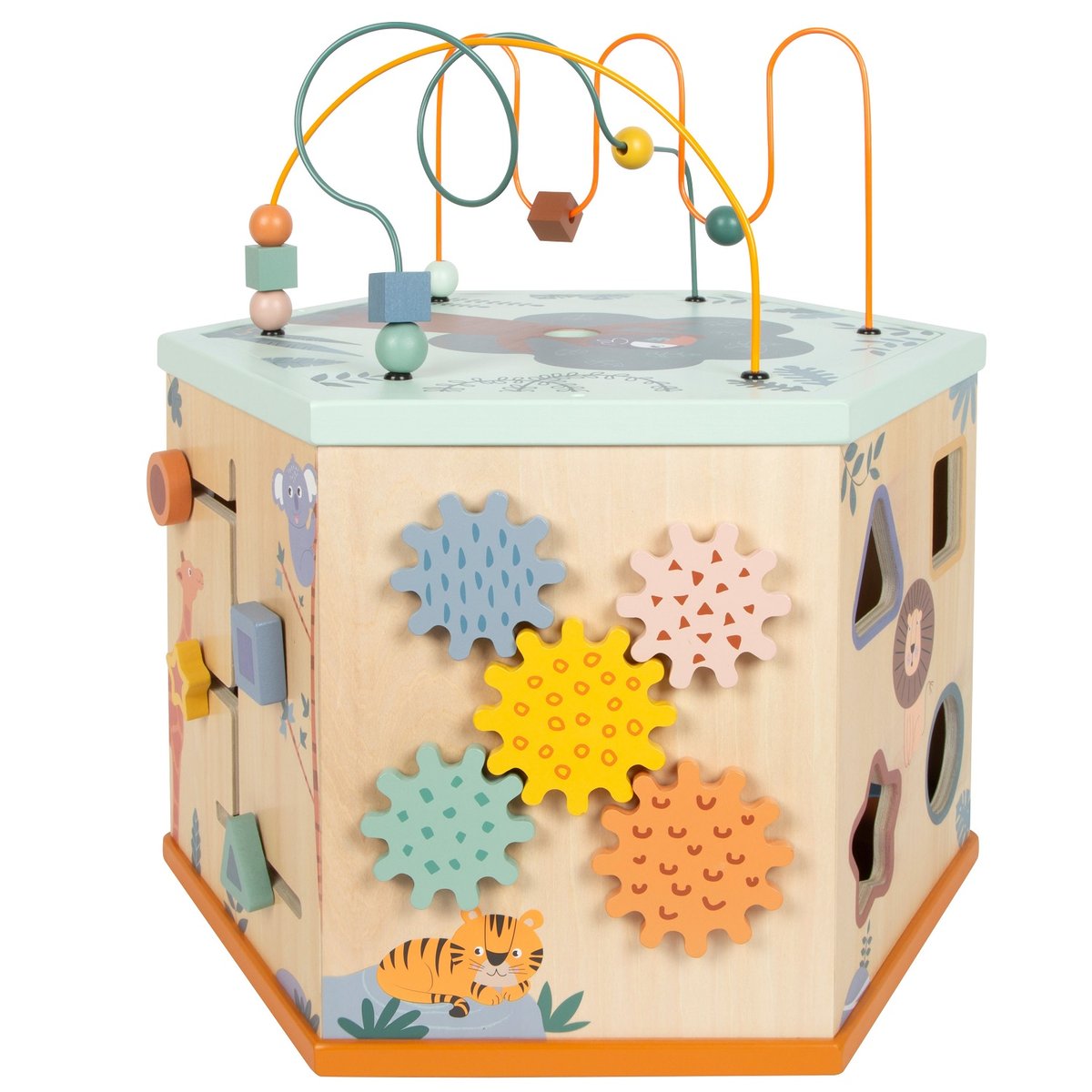 Cube de motricité 7 faces XL Safari beige, SMALL FOOT COMPANY