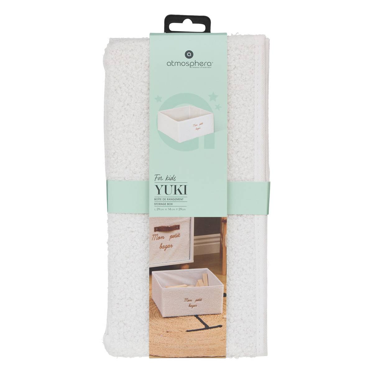 Boîte de rangement pliable pour enfant YUKI blanc, ATMOSPHERA FOR KIDS