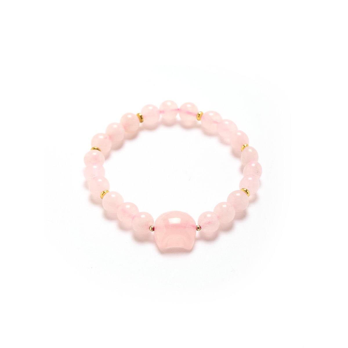 Bracelet chat et perles quartz rose rose, DAXON
