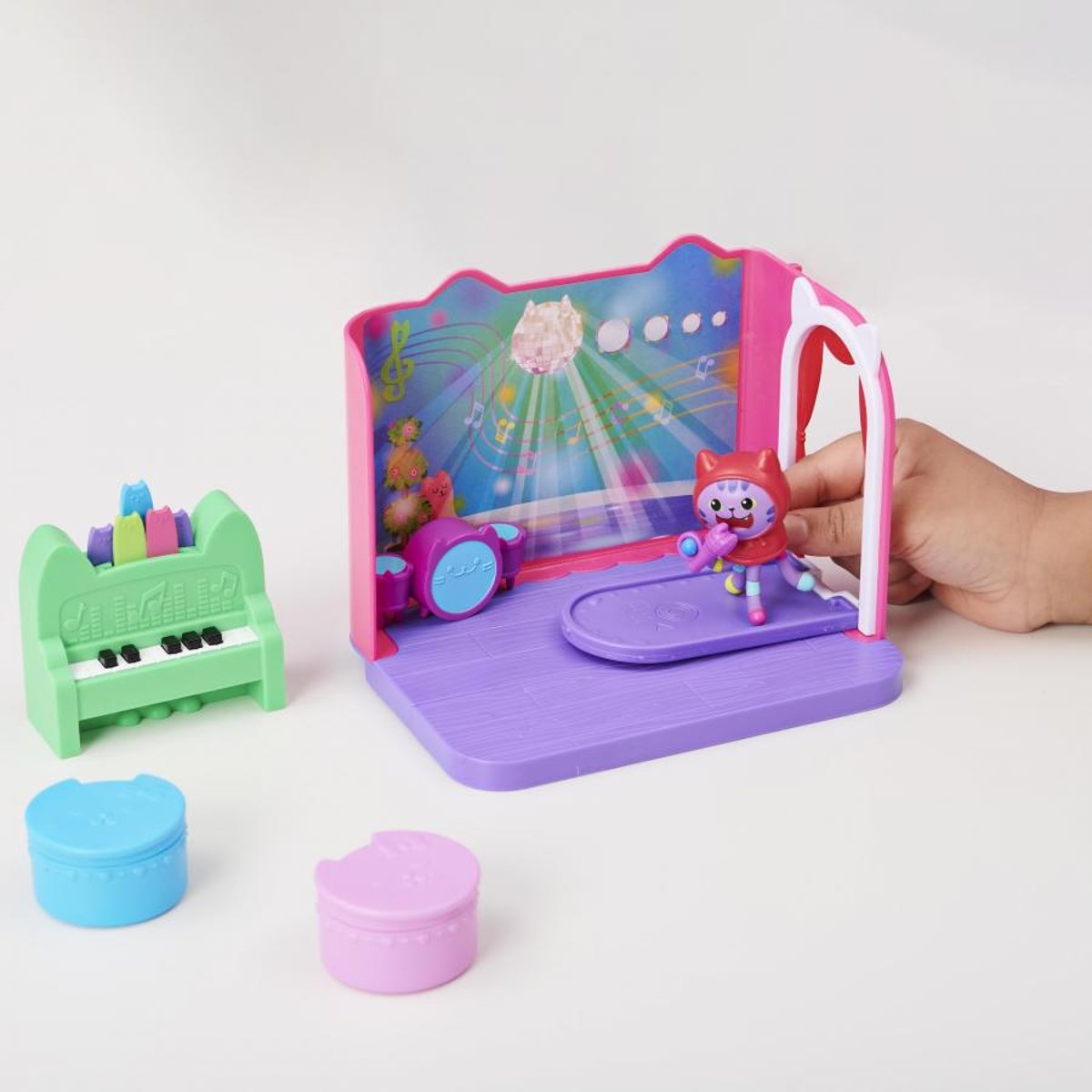 Gabby's Dollhouse - Salle de musique Groovy avec la figurine de Daniel James Catnip multicolore, SPIN MASTER