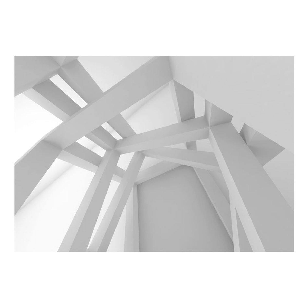 Papier peint intissé panoramique Ville et Architecture White Construction blanc, EDEN