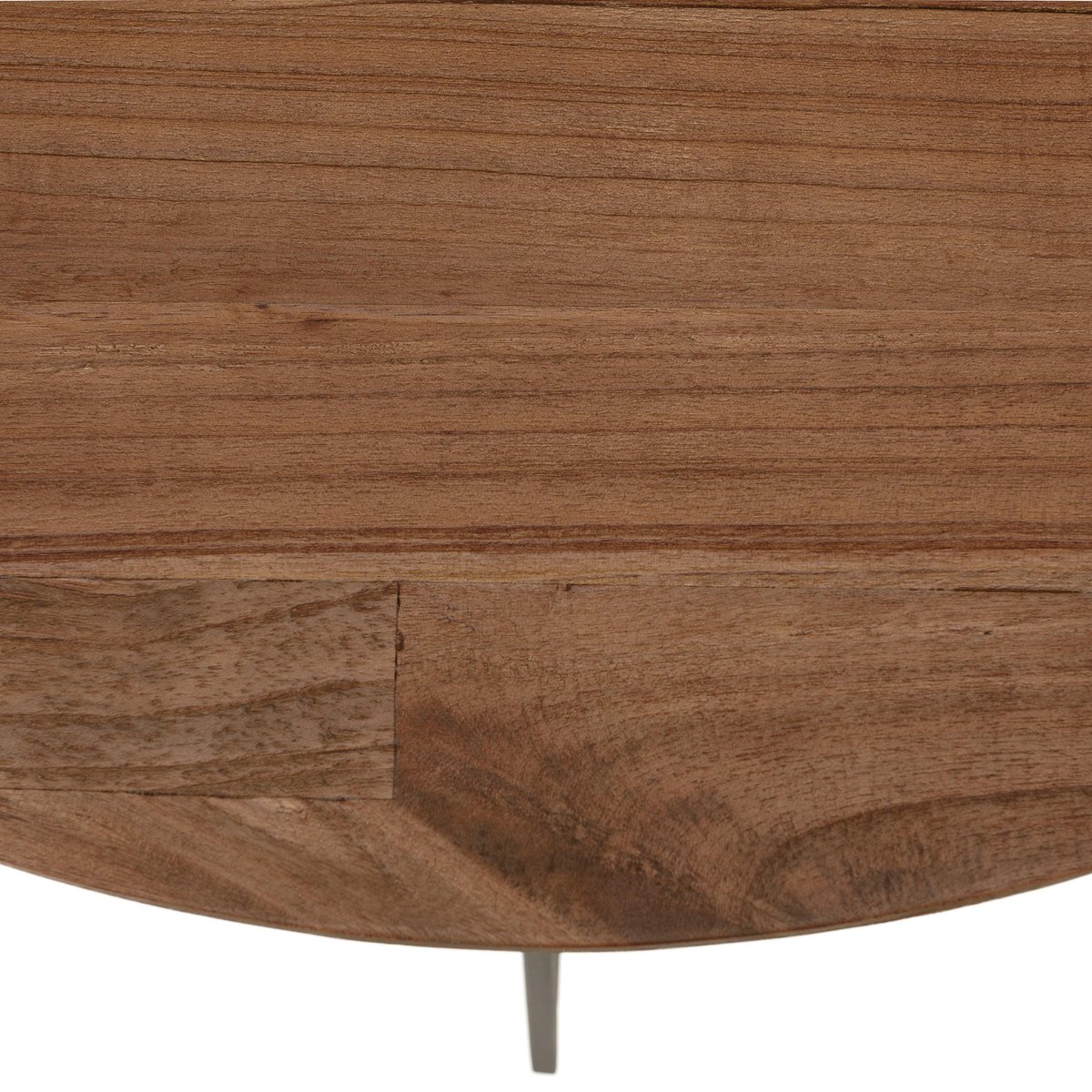 Table basse ronde 80x80cm en bois de mindi pieds en métal noir ARCUS bois naturel, PIER IMPORT