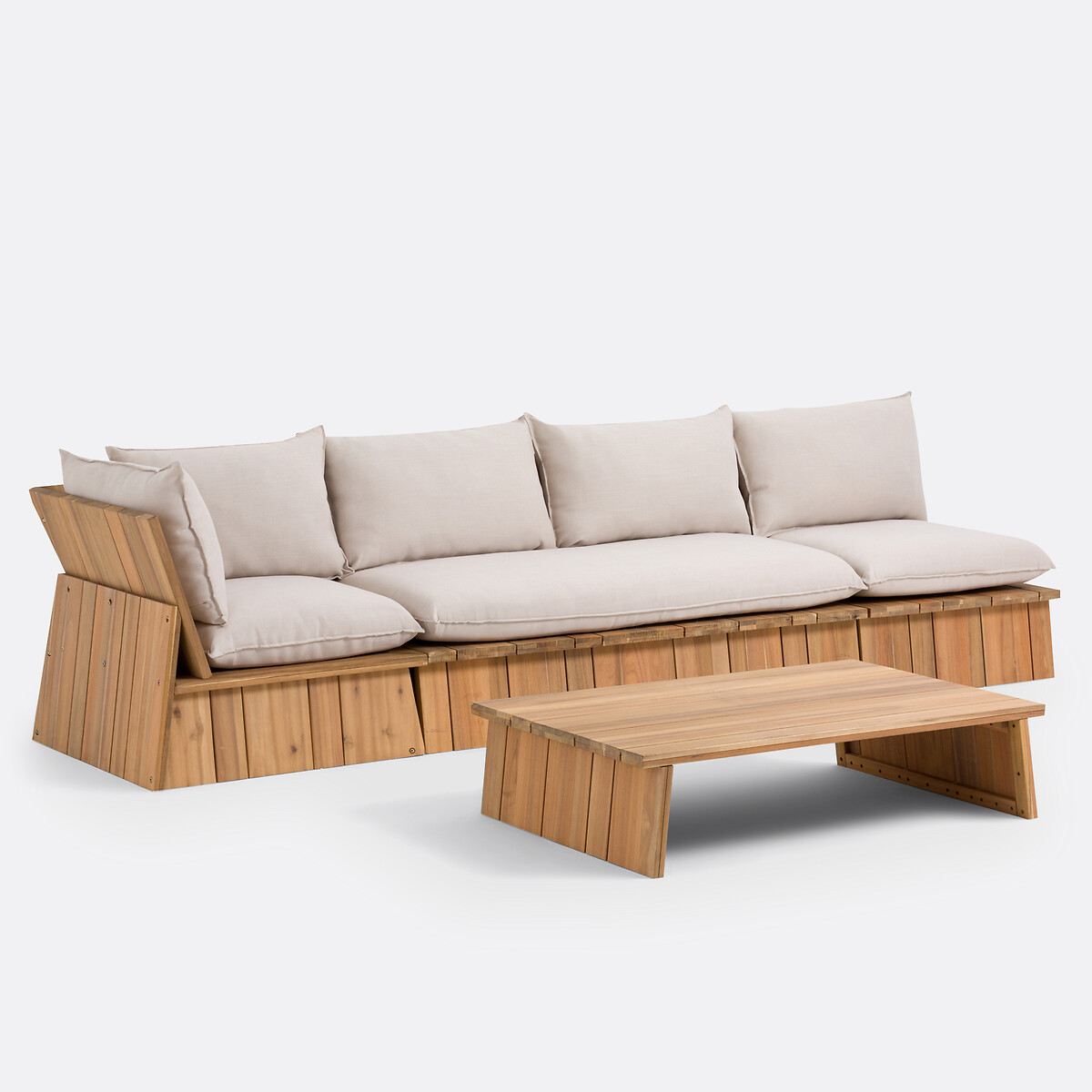 Fauteuil de jardin, acacia, Brut acacia, LA REDOUTE INTERIEURS