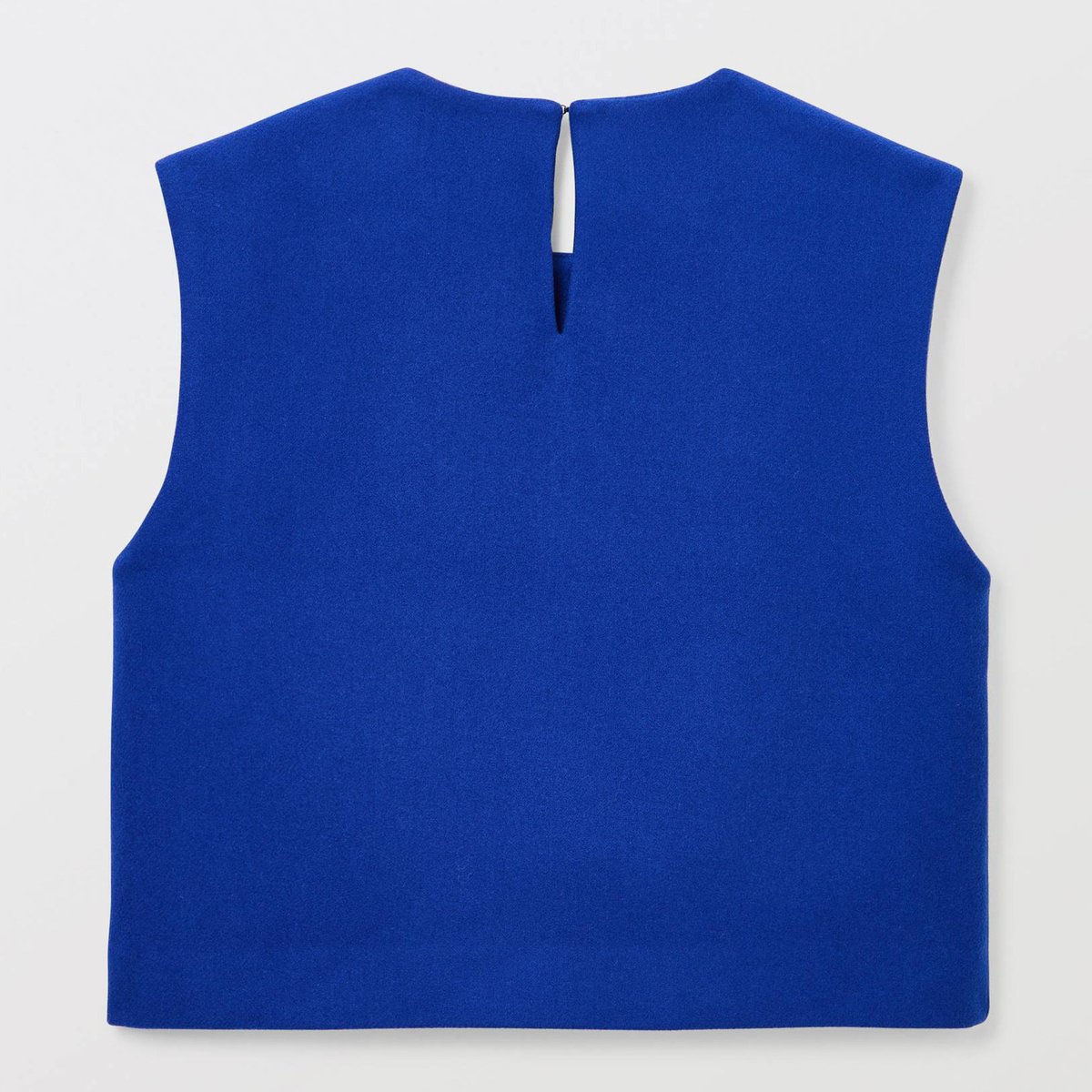 Top sans manches uni contenant de la laine bleu roi, MONOPRIX