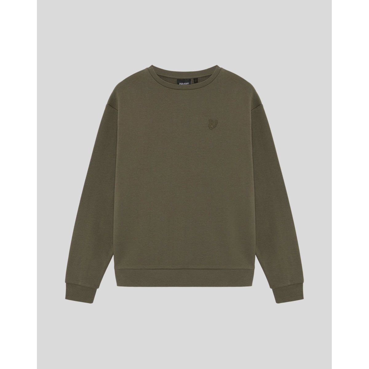 Sweat-shirt épais en coton vert kaki cendré, LYLE & SCOTT