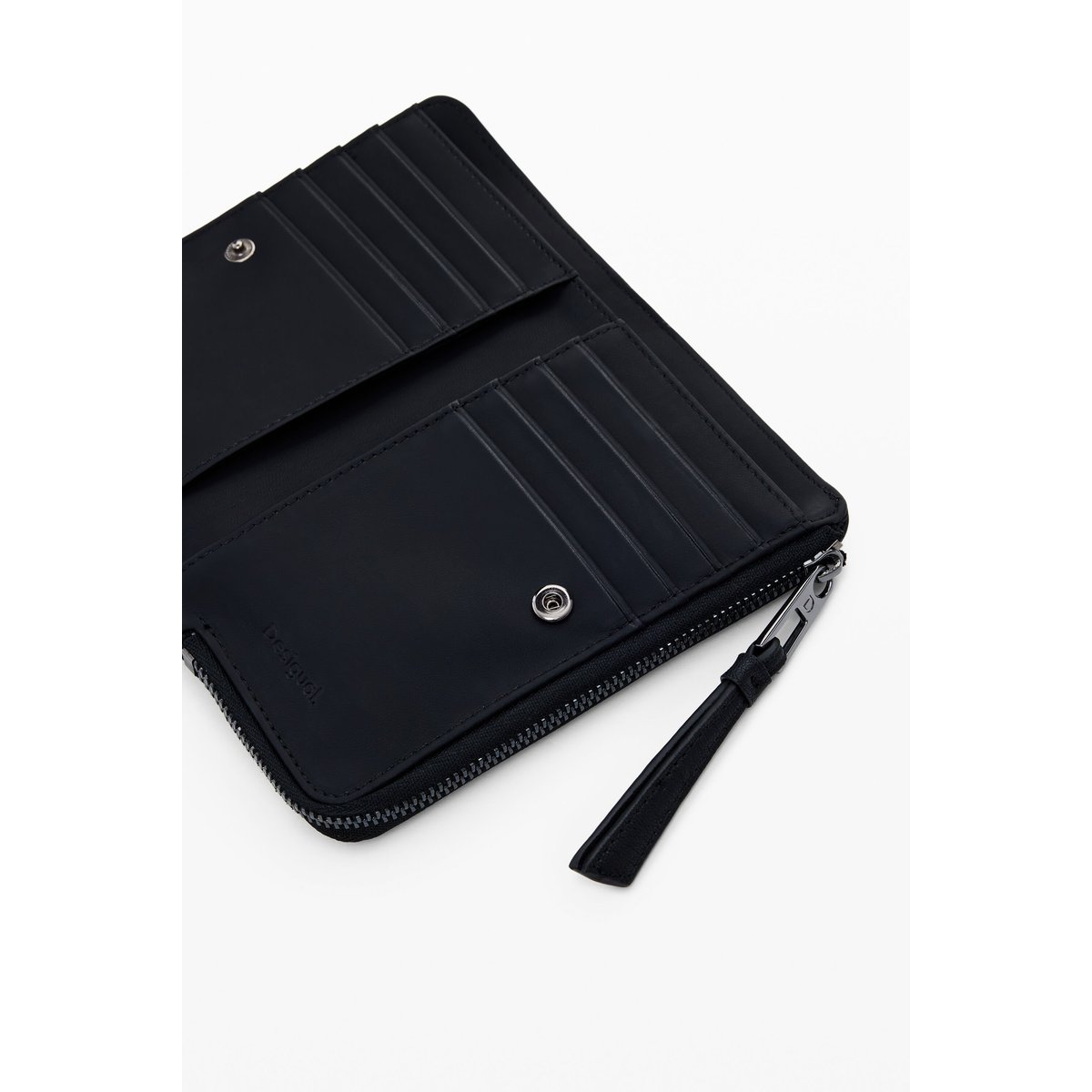 Porte-monnaie brodé à clous moyen noir, DESIGUAL