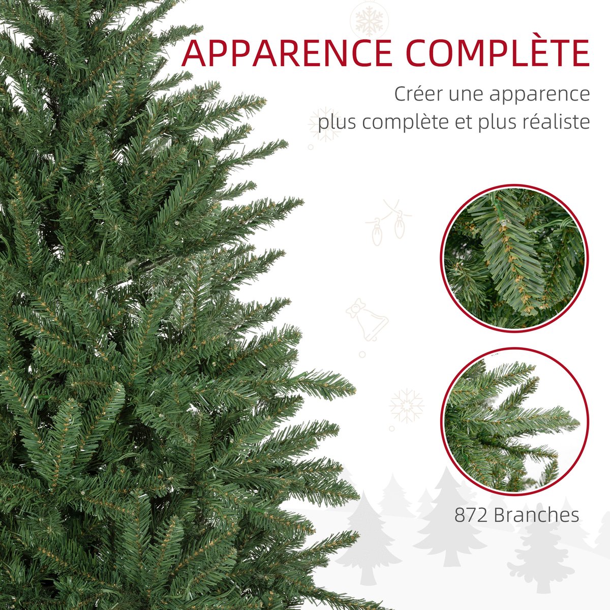 Sapin de Noël illuminé Plastique Vert vert, HOMCOM