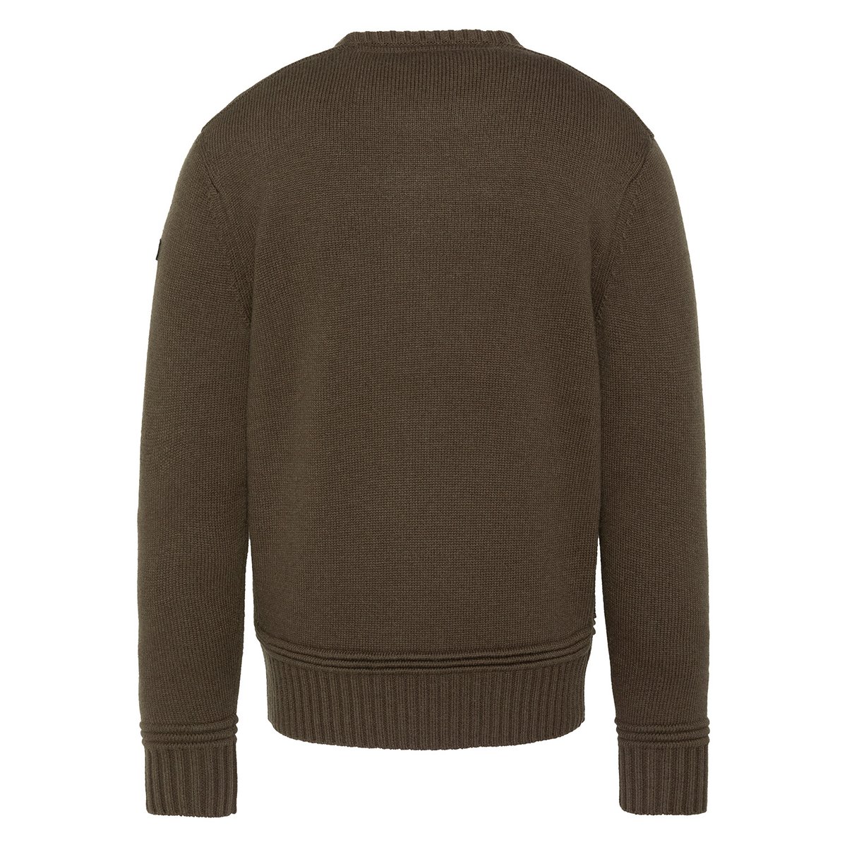 Pull col rond maille fantaisie kaki foncé, SCHOTT