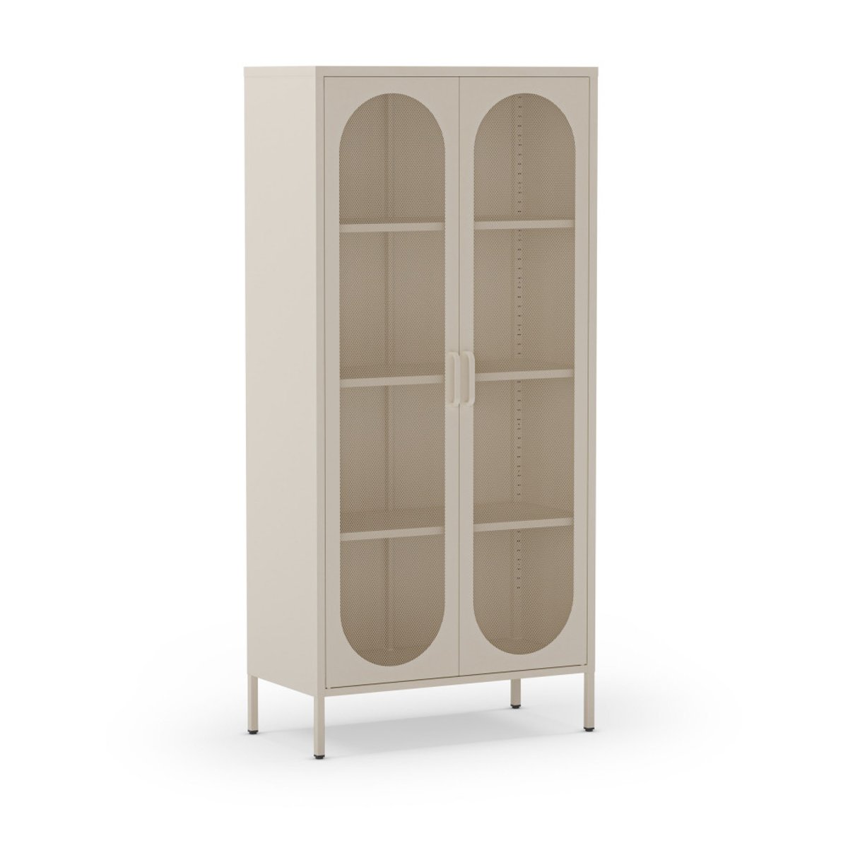 Vaisselier 2 portes en métal H170cm- ZIO beige, DRAWER