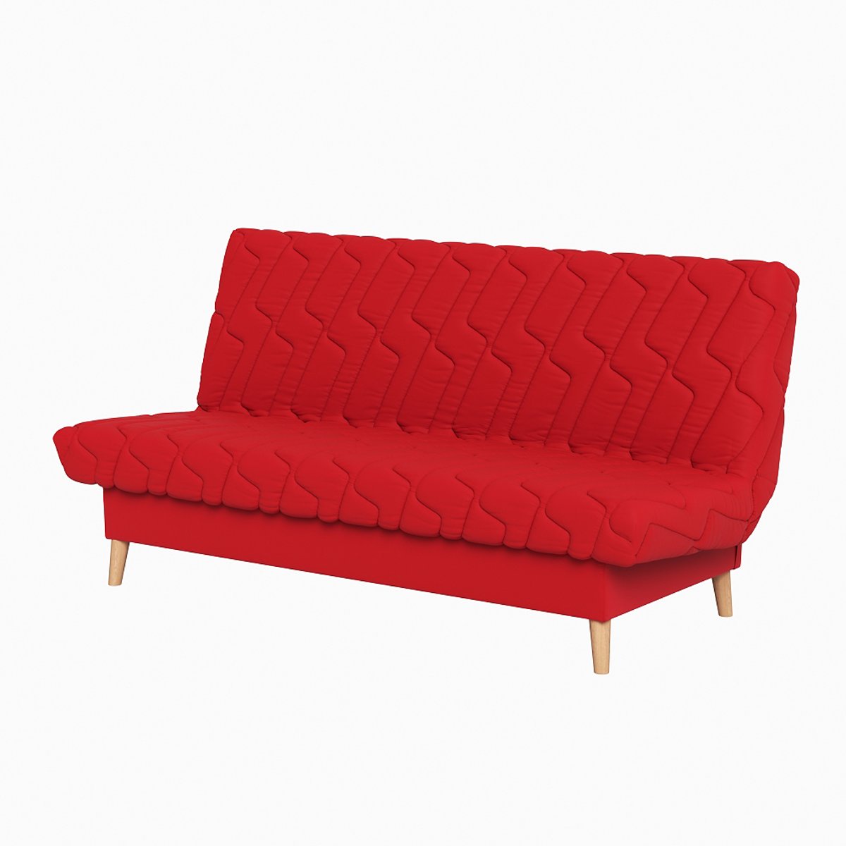 Banquette convertible Olympe clic clac, couchage 120x190 avec rangement intégré, Pearl rouge rouge, RELAXIMA