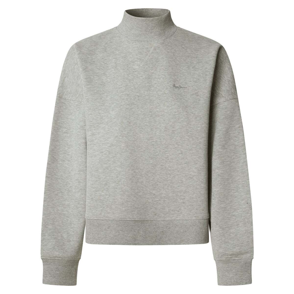Sweat À Col Côtelé Avec Logo gris, PEPE JEANS