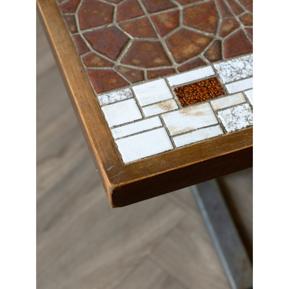Table basse en céramique et bois Donna N°1046 - Bon état marron, DEBONGOUT