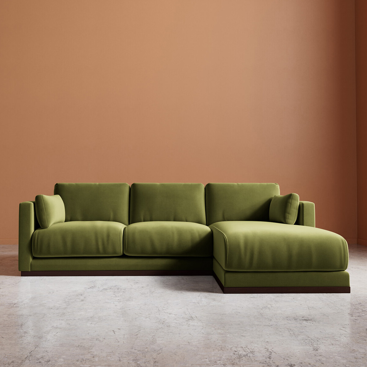 Alesund Easy Velvet Corner Chaise Sofa fern, SWOON
