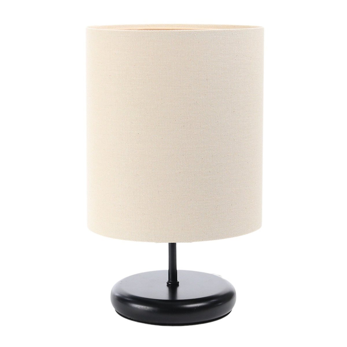 Lampe de chevet en jute style boho pietement noir, extérieur en jute beige clair crème, intérieur beige crème, BPS KONCEPT