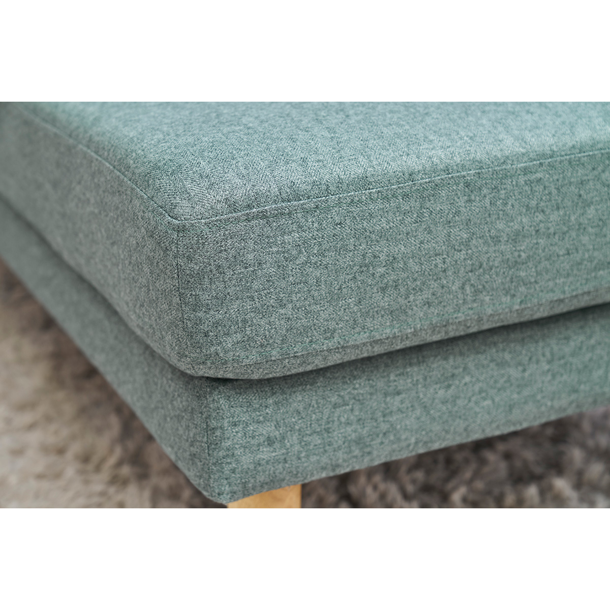 Méridienne scandinave L190 cm pieds bois clair BERTILLE vert, MILIBOO
