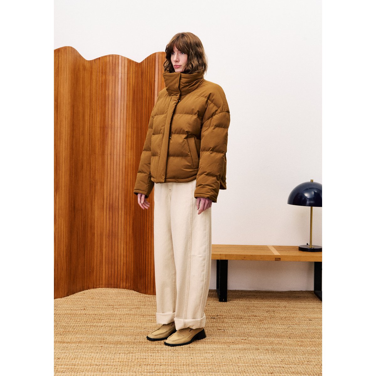 Doudoune col roulé PAGNOL marron ocre, FRNCH