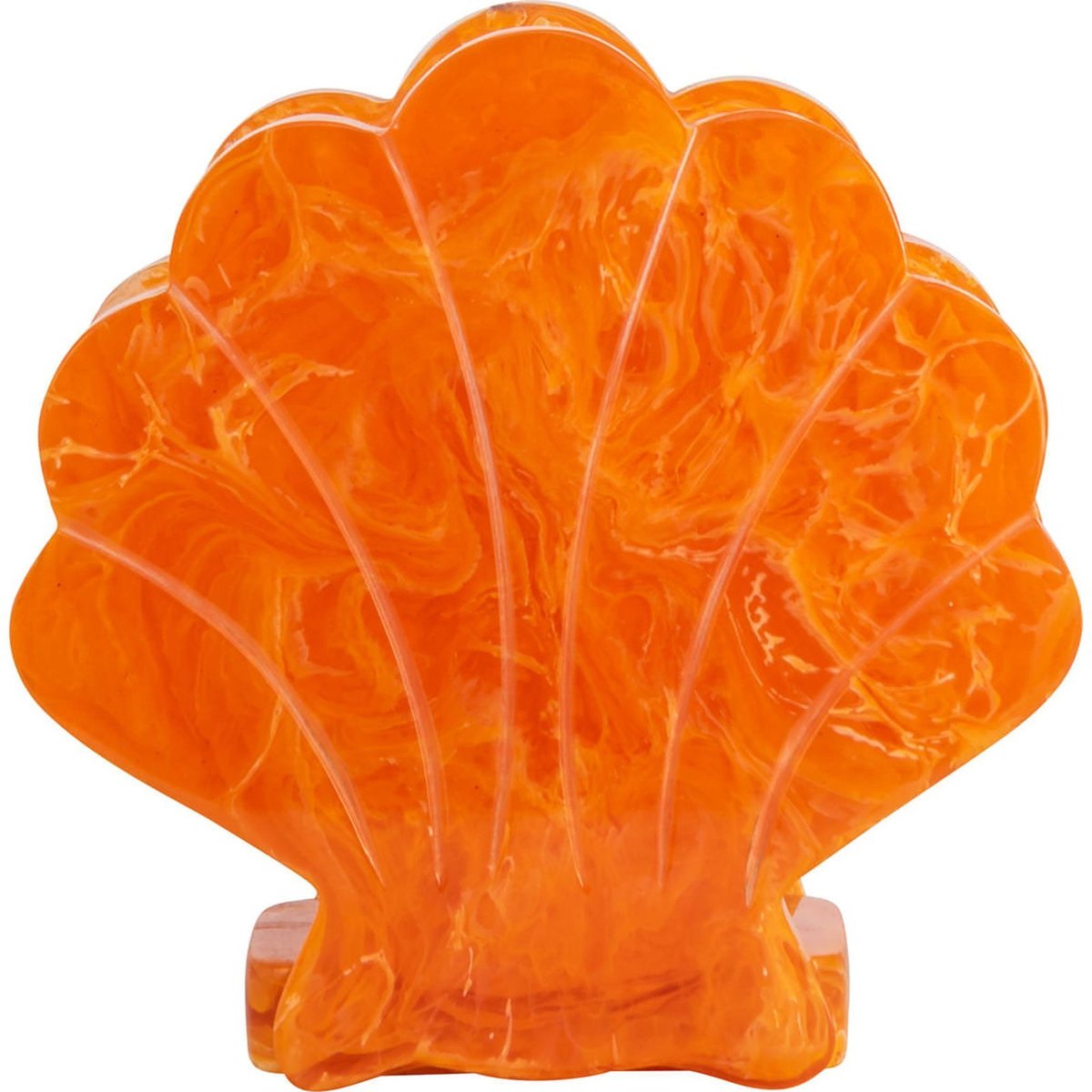 Porte-serviettes coquillage en résine orange marbré, RECOLLECTION