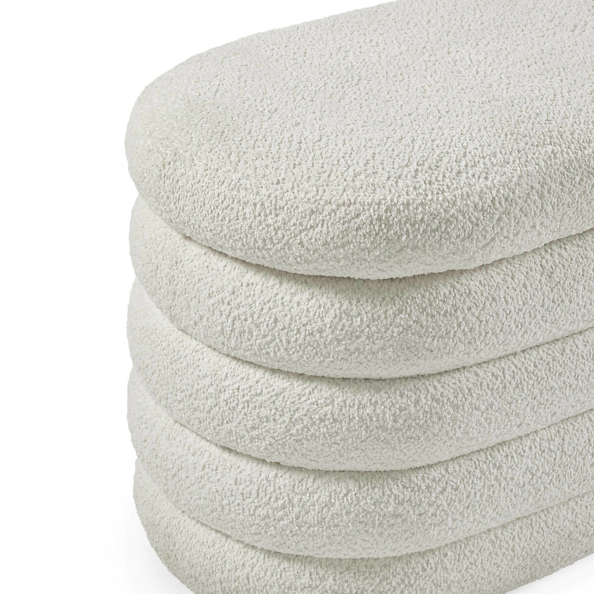 Celes Bouclé Curve Ottoman Storage Bench ivory, SO'HOME