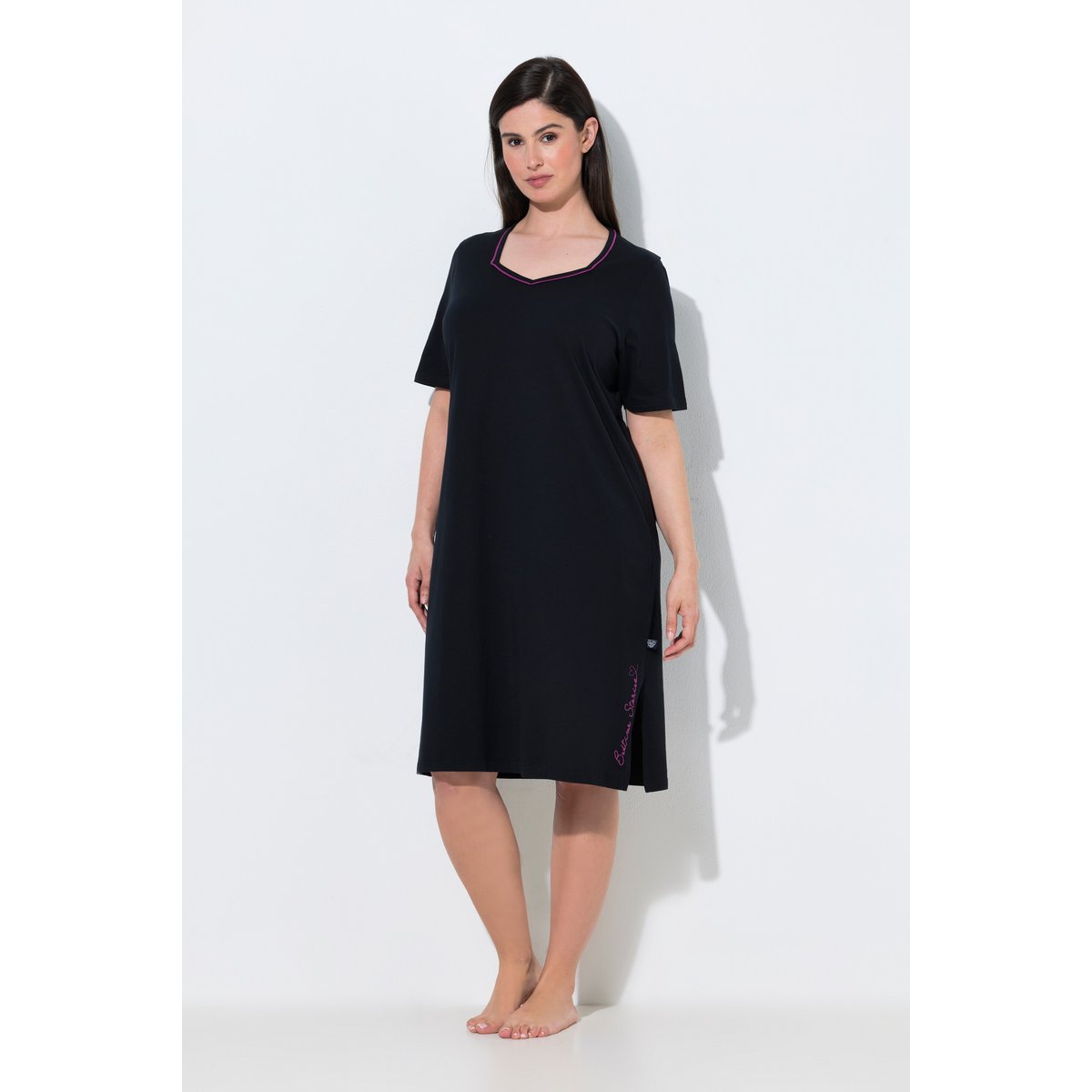 Lot de 2 chemises de nuit / grands T-shirts noir, ULLA POPKEN