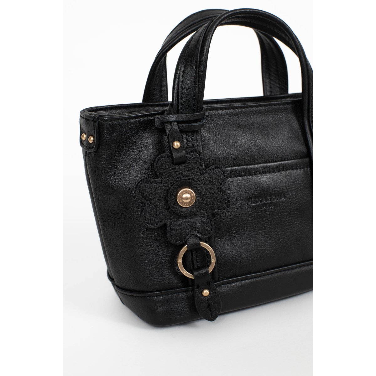Sac cabas porté main HÉRA noir, HEXAGONA