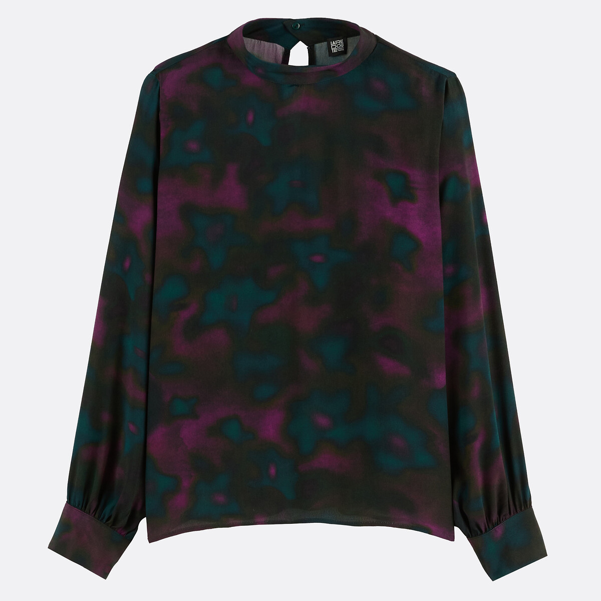 Blouse col montant, imprimé tie and dye, manches longues imprimé tie and dye, LA REDOUTE COLLECTIONS