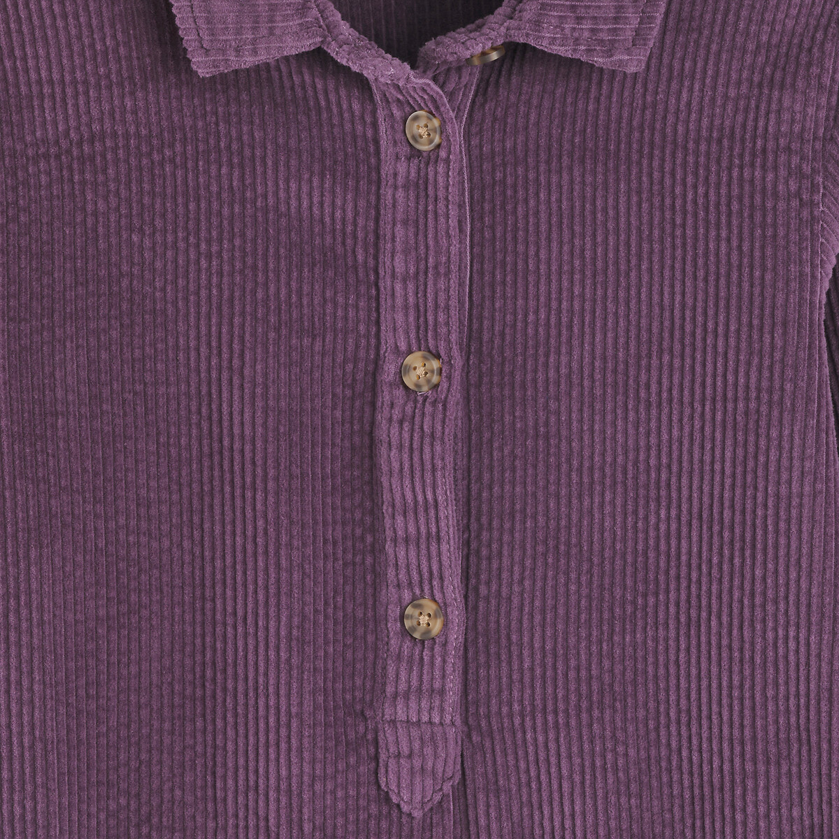 Robe droite à manches longues en velours violet, LA REDOUTE COLLECTIONS